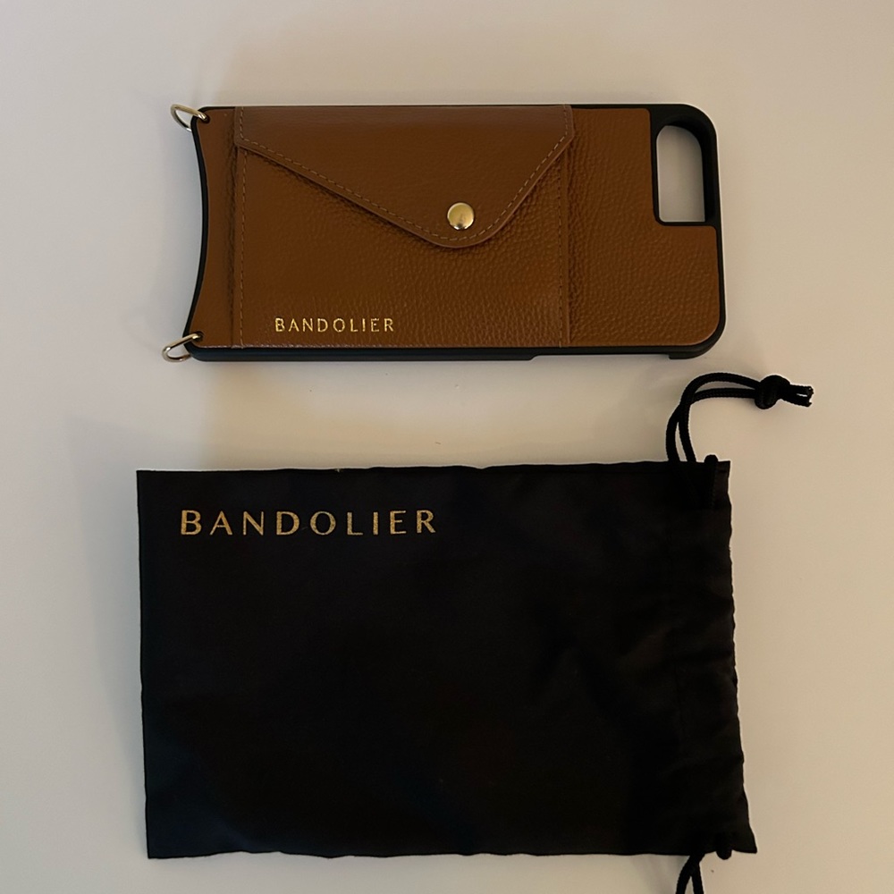 Bandolier Lena case Side Slot Crossbody Sienna(brown)/Gold iPhone 876 Plus